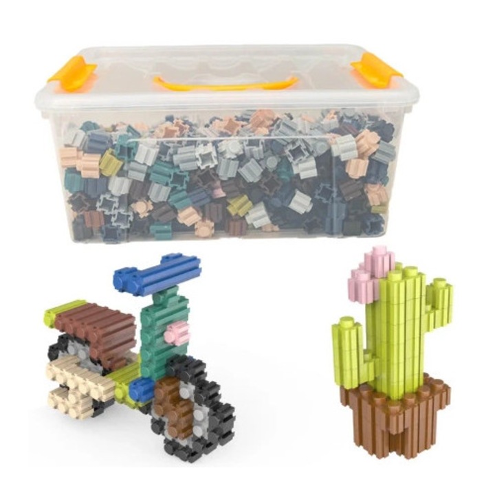 Set de constructie Askato, 800 elemente, multicolor