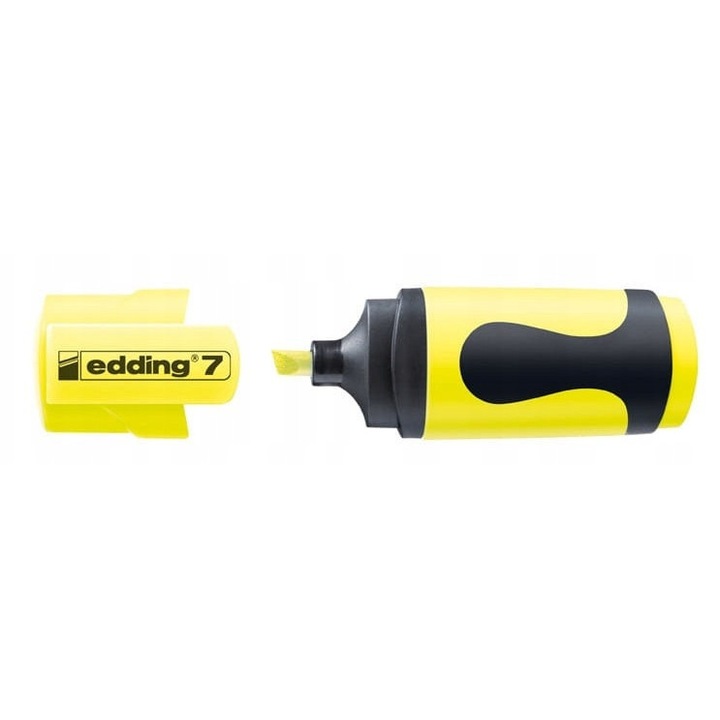 Marker Edding Mini galben, tuse pigmentat, varf oblic, set pentru notite