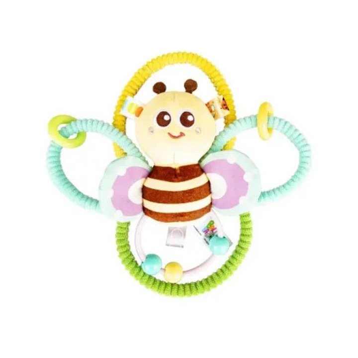 Jucarie de stimulare Balibazoo, clopotel, texturi variate, multicolor, 0m+