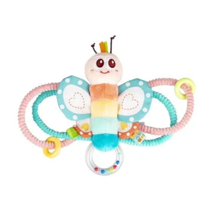 Jucarie zornaitoare, Balibazoo, elemente texturate, multicolor, 0m+