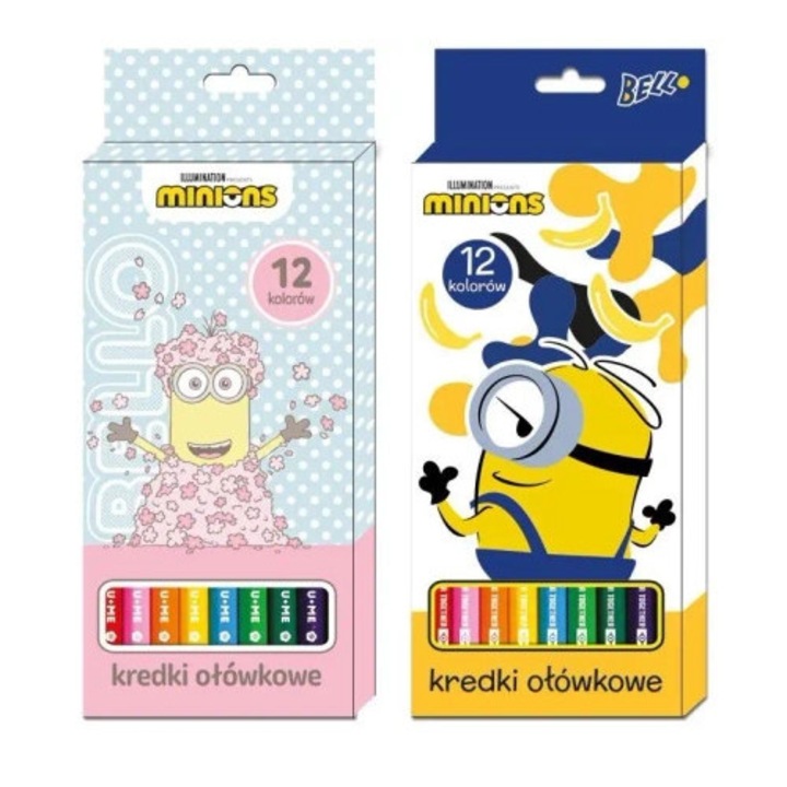 Creioane colorate Beniamin, set 12 culori, intensitate ridicata, pentru copii, 3+ ani