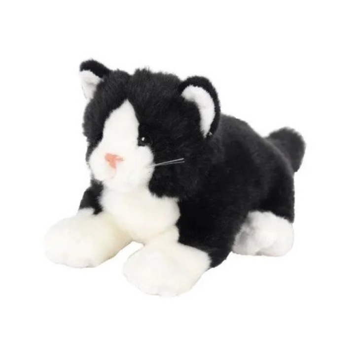 Jucarie de plus Beppe, pisica, 30cm, negru/alb