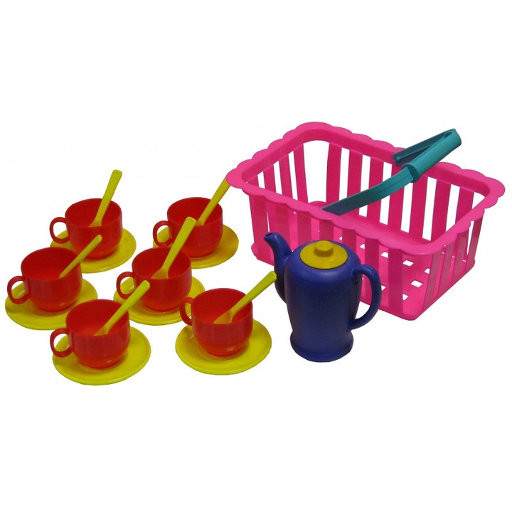 Cos de picnic cu vase, luka, 5006, multicolor, set