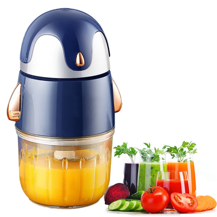 Robot Bucatarie Bebelusi IDAMAKON Pentru Piureuri 300ml 6 lame 25000 rpm Compact si Usor de Depozitat Potrivit CovorasAntiderapant din Silicon Bebelusi cu Varsta Cuprinsa intre 4-13 luni Albastru