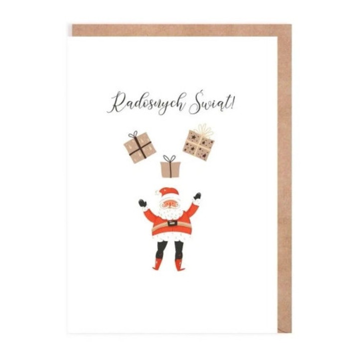 Felicitare Cardie, Craciun, grafica draguta, 10,5x14,8cm, set cu envelopa ecologica