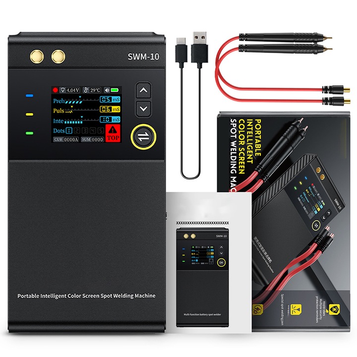 FNRSI ponthegesztő gép, 5000mAh, 1200A, 0.1-0.25mm, színes kijelzővel, hegesztő készlet, Omelivon