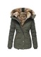 Jacheta de iarna pentru femei, captusita, cu gluga, bumbac, kaki, 5XL INTL