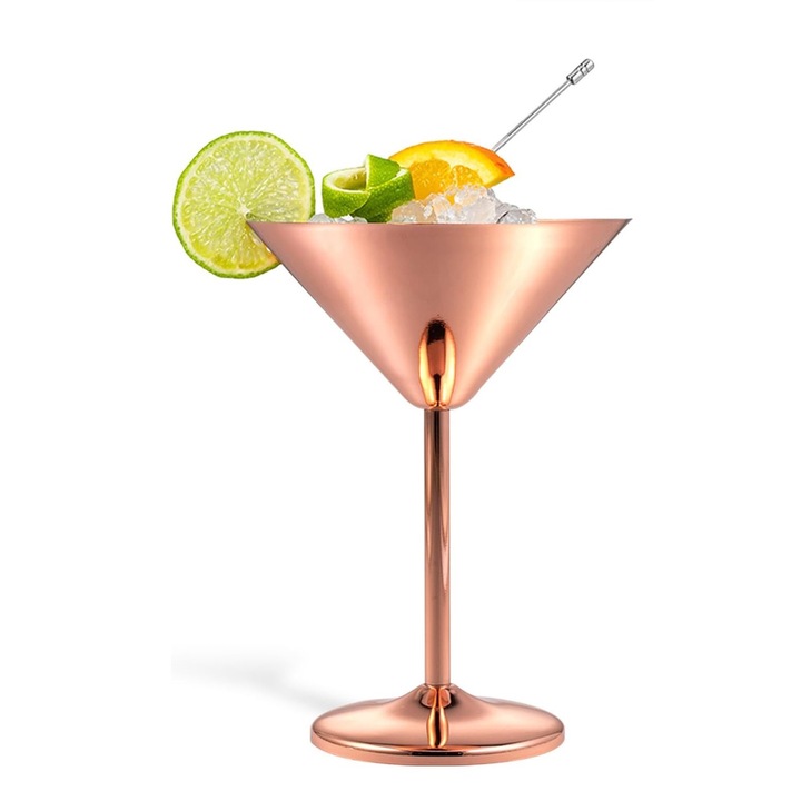 Комплект коктейлни чаши от неръждаема стомана Rose Nabi Market, 150мл, елегантен дизайн, издръжливост