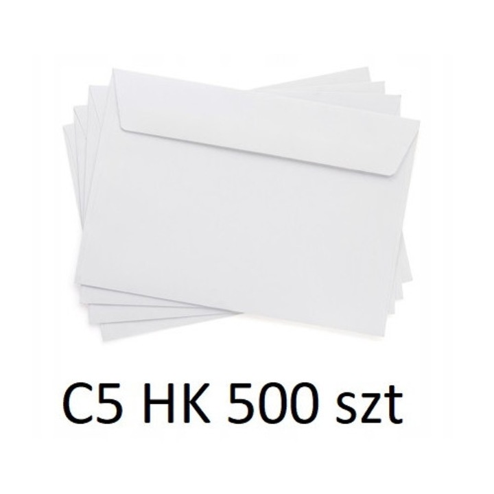 Set Plicuri Autoadezive C5, Neopak, Format C5, Dimensiune 162 X 229 mm, Tip Inchidere Inchidere Hk Pe Latura Lunga, Material Hartie Offset, 162 x 229 mm, Alb, 500 Buc