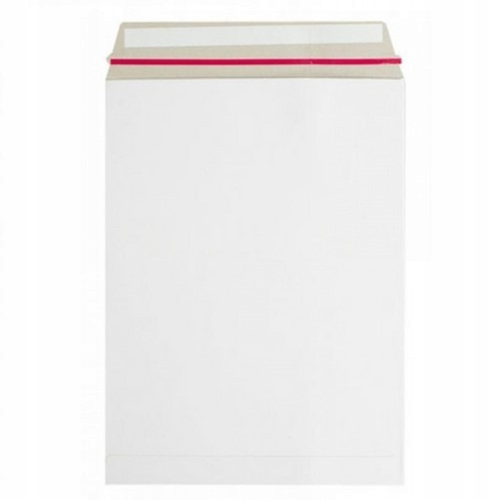 Set Plicuri Din Carton, Neopak, Hartie Solida Si Durabila, Dimensiune Exterioara 262X371 mm, Culoare Alb, Gramaj 450 g, Inchidere Banda Autocolanta + Ruptura, 50 Buc