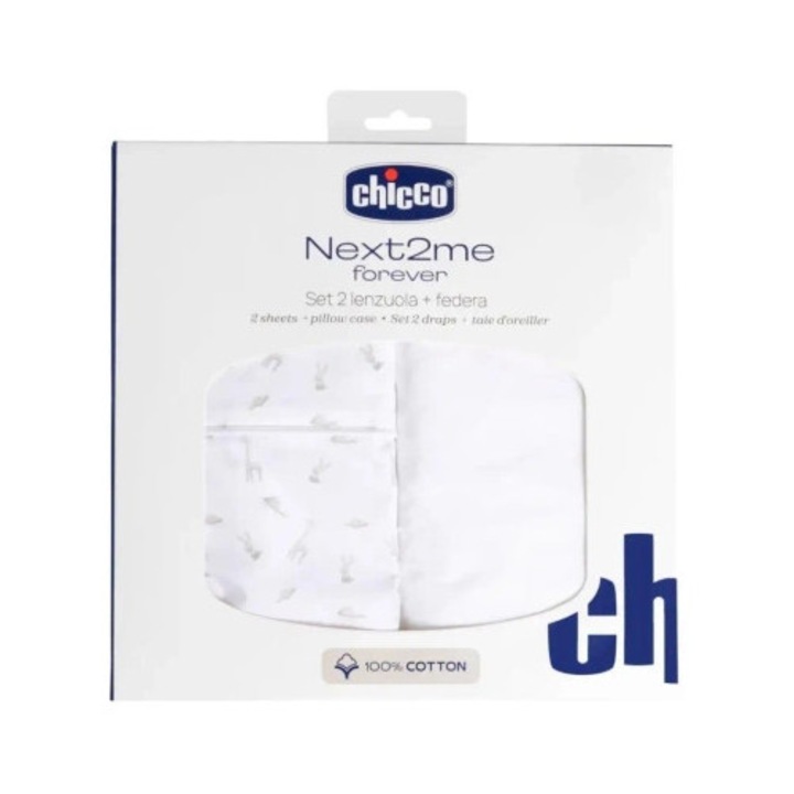 Set lenjerie patut, Chicco, 100% bumbac, 58x110cm, multicolor