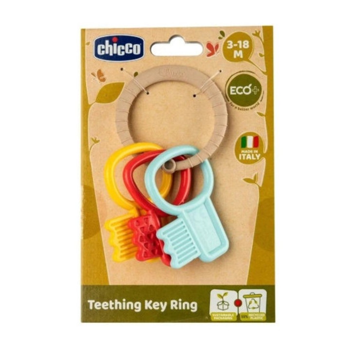 Chicco csörgő kulcsokkal, 3 szín, 9x2x15cm