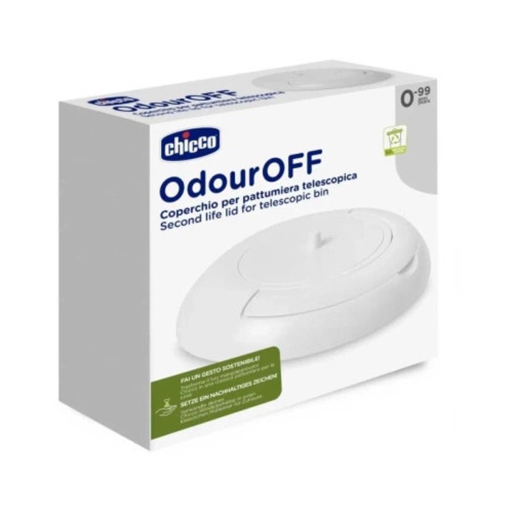 Capac pentru cos de gunoi Chicco, multifunctional, ecologic, cu maner, 50% plastic reciclat