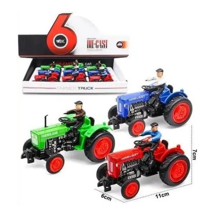 Ciuciubabka játék traktor sofőrrel, fém, 1 darab