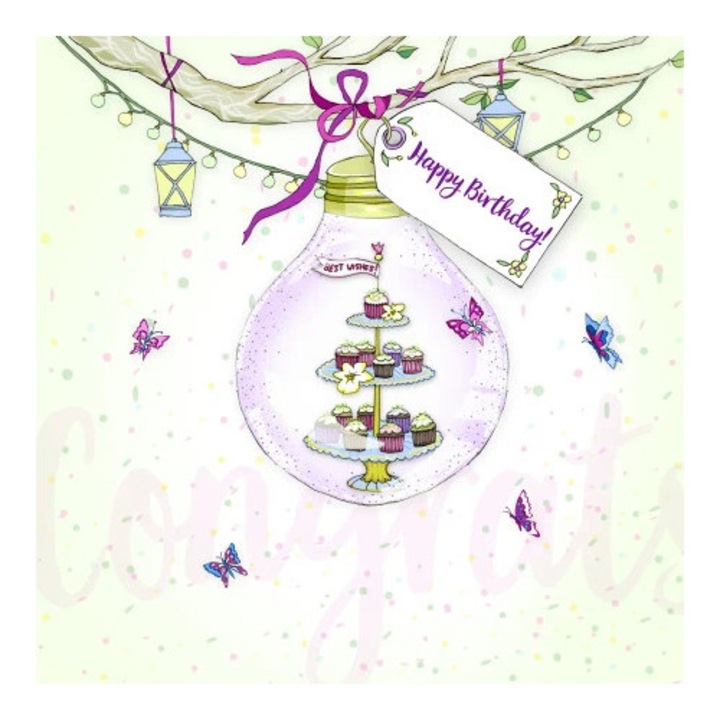 Felicitare Clear Creations, Karnet Swarovski, fara text, cu cristale, 14x14cm