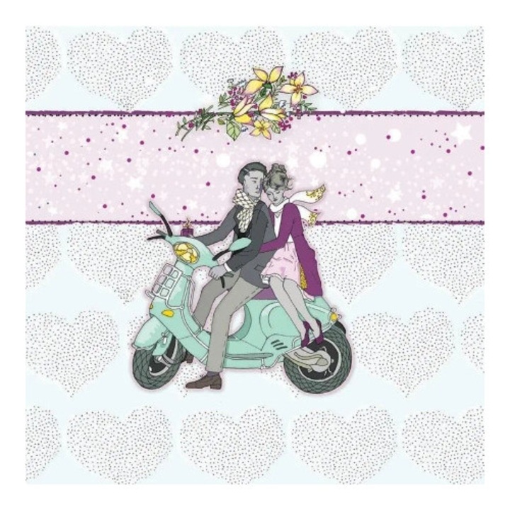 Felicitare Clear Creations, Karnet Swarovski, fara text, cu cristale, 10x10cm