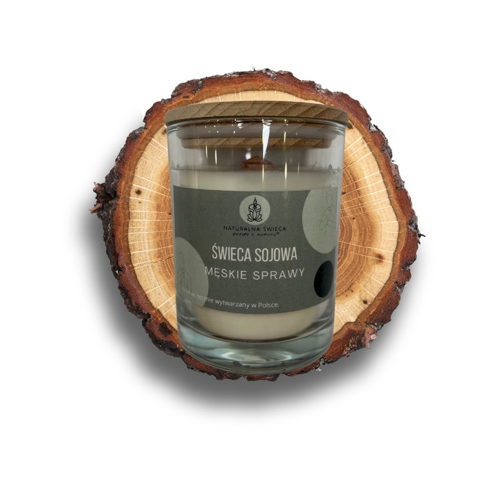 Lumanare parfumata, Naturalna Swieca prosto z natury, Fitil din lemn, 250ml