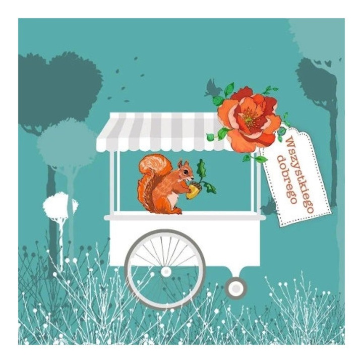 Felicitare Clear Creations, Karnet Swarovski kwadrat, fara text, cu cristale Swarovski, 10x10cm