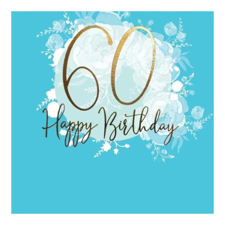 Felicitare Karnet kwadrat CL0960_SG, Clear Creations, fara text, 60 ani, 15x15cm