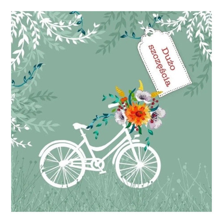 Felicitare Clear Creations, Karnet Swarovski kwadrat, fara text, cu cristale Swarovski, 10x10cm