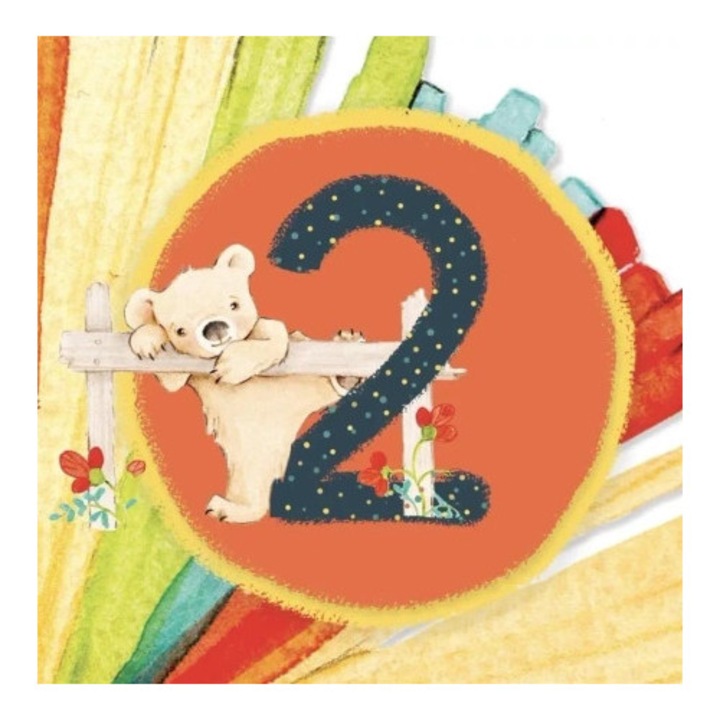 Felicitare kwadrat Urodziny 2, Clear Creations, fara text, cu envelopa, produs in Marea Britanie