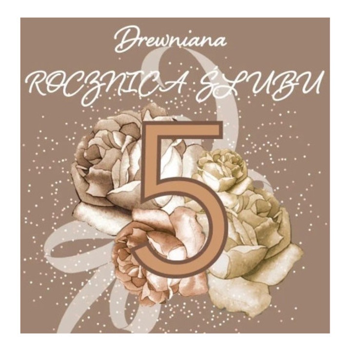 Felicitare Clear Creations kwadrat CL4403 Rocznica Slubu 5, cu cristale Swarovski, handmade, cu plic