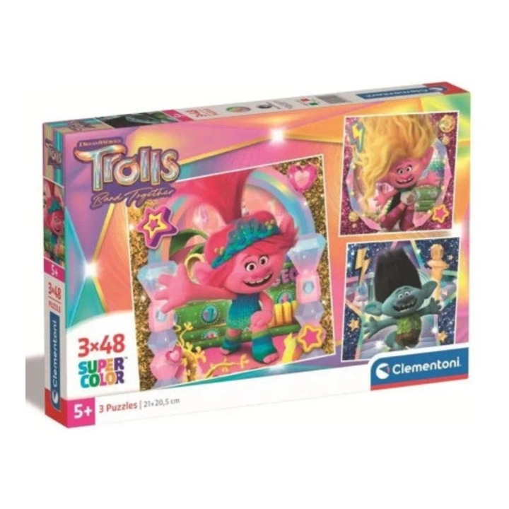 Puzzle set 3x48 Clementoni, Super Kolor, 27x18cm