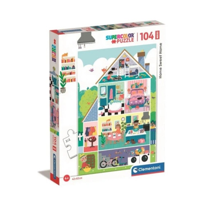 Puzzle 104 Maxi Clementoni Home sweet home, 62x42cm