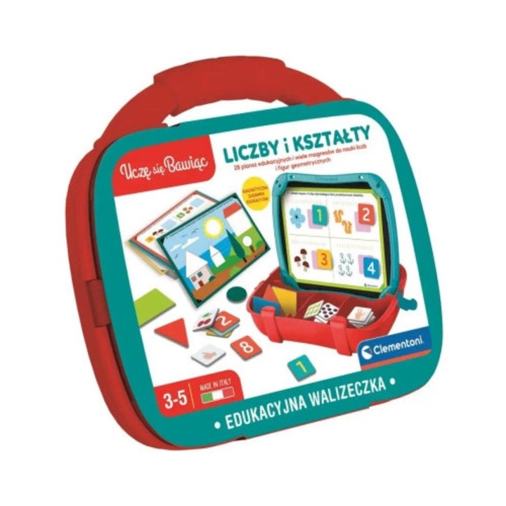 Clementoni set educativ cu magneti, forme si numere, multicolor, 30x25cm