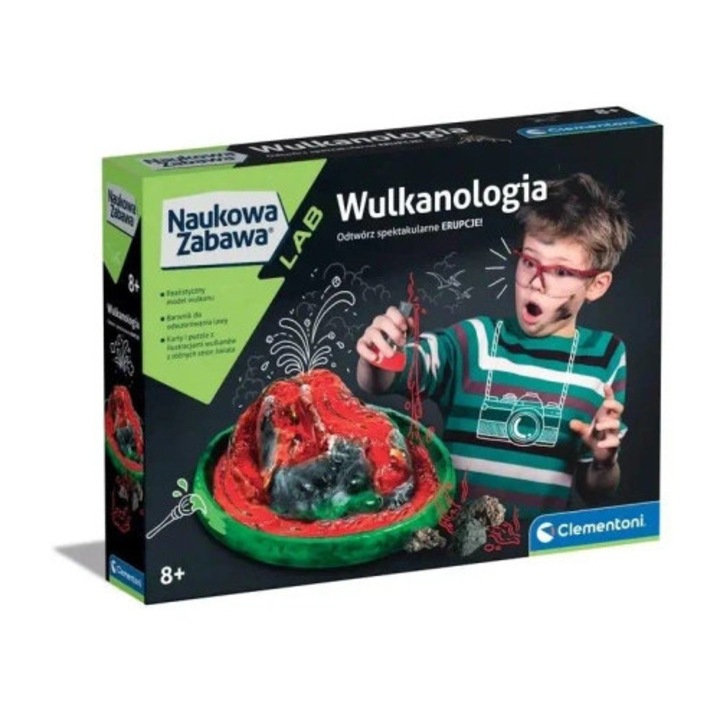 Set educativ Clementoni, vulcanologie, model 3D, 25 carti, puzzle