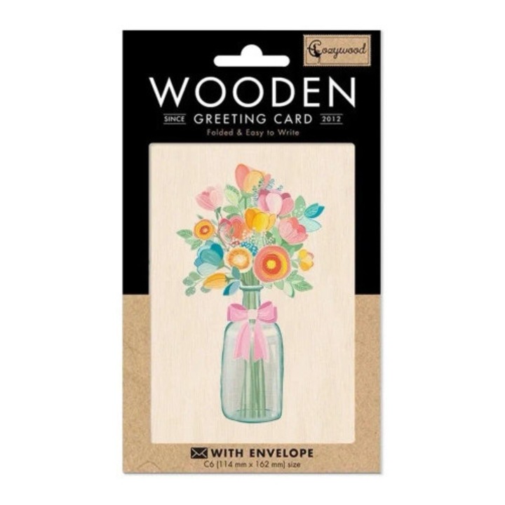 Karnet din lemn C6 cu coperta, Cozywood, biodegradabil, certificat FSC, produs in Lituania