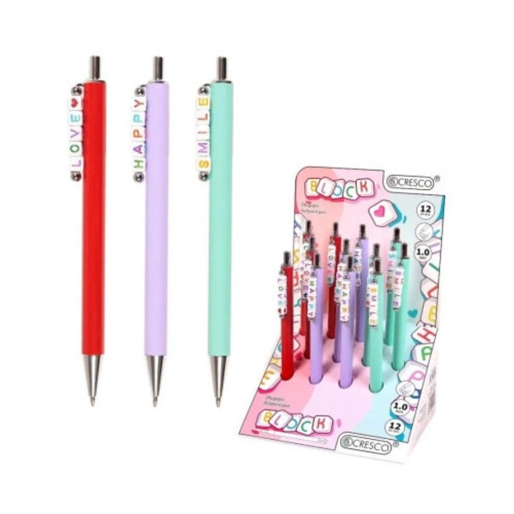 Pixuri Cresco set 12 bucati, multicolor, cerneala albastra