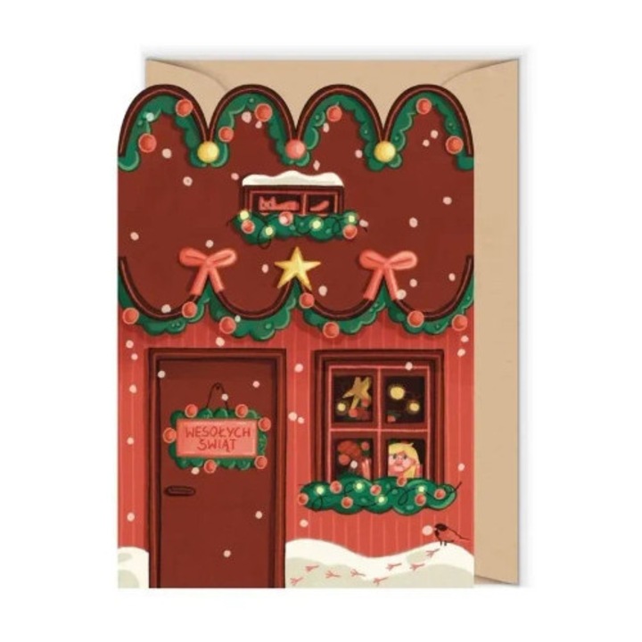 Felicitare Boze Narodzenie, Cudowianki, 12x17cm, cu envelopa ecologica