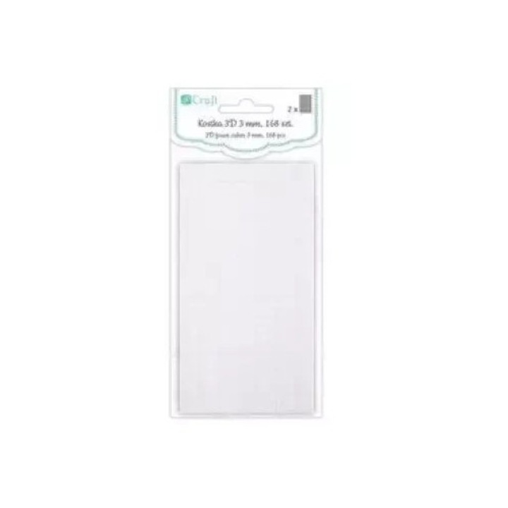 Banda dublu adeziva 3D DALPRINT, 168 bucati, 1x1cm, 3mm