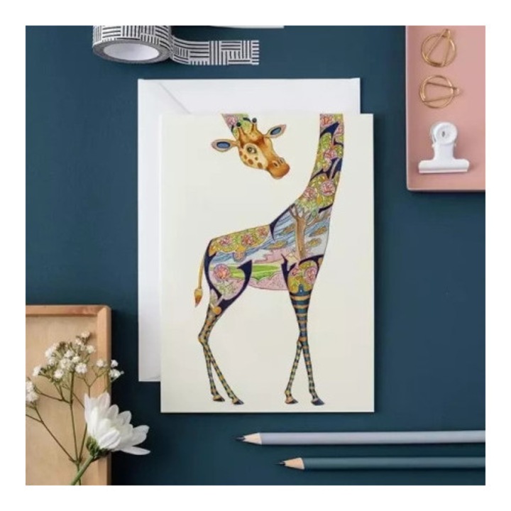 Felicitare A127 B6 cu coperta, DM Collection, motiv animalier, 330g/m2, Marea Britanie