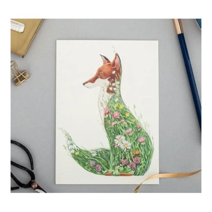 Felicitare DM Collection A079 B6, motiv animal, 330g/m2, cu envelopa, multicolor