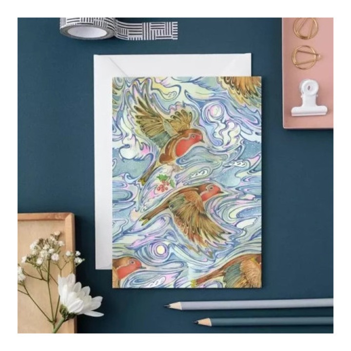 Felicitare DM Collection A136 B6, motiv animalier, 330g/m2, cu envelopa