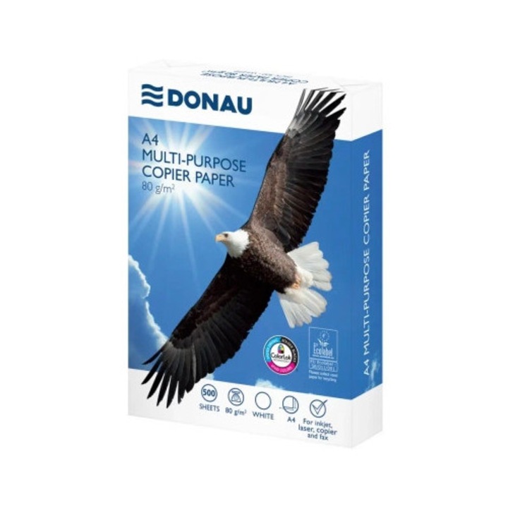 Hartie copiator DONAU, A4, 80gsm, 500 foi, alb