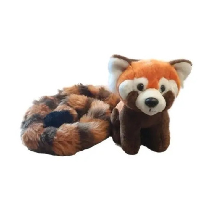 Jucarie de plus Panda rosie 14cm, coada lunga 70cm