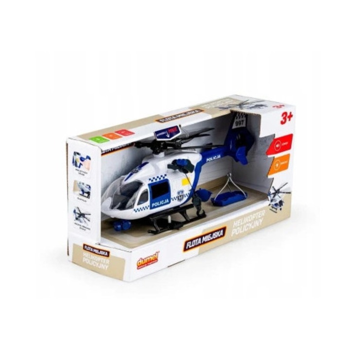 Helicopter politist Dumel, sunete si lumini, 3+ ani