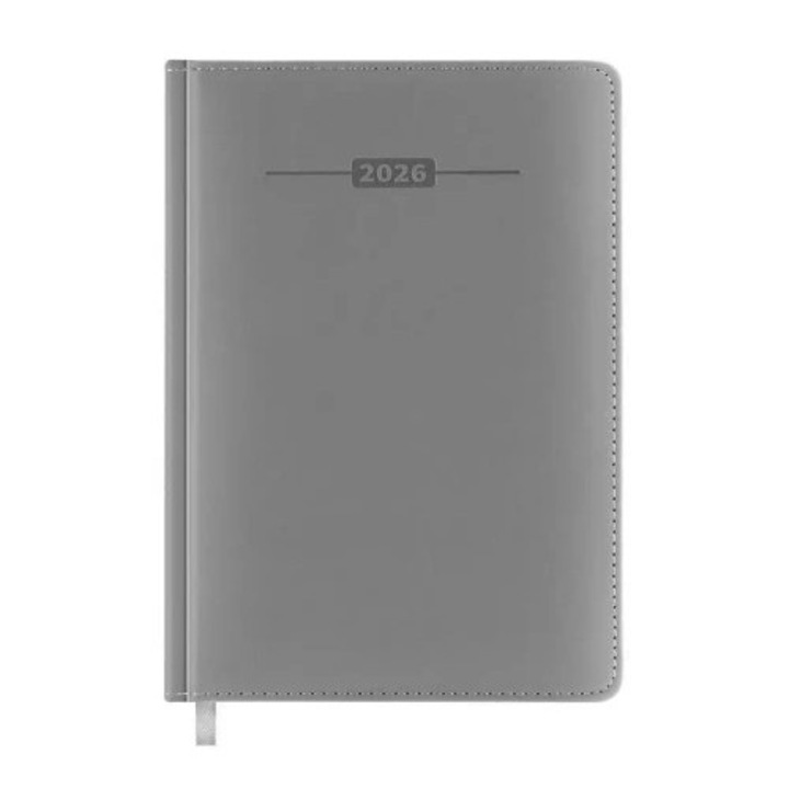 A5 személyre szabható határidőnapló, Easy Stationery, 352 oldal, szürke és bordó, 14,8x21,2cm