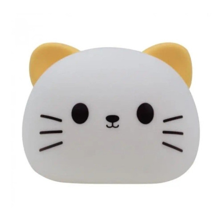 Lampa de veghe copii, ECOLIGHT, LED RGB, alb cald 3000K, model Pisicuta