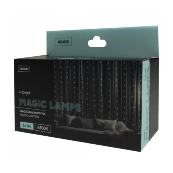 Cortina LED 100, ECOLIGHT, 1x1m, 6500K, USB 5V, IP65