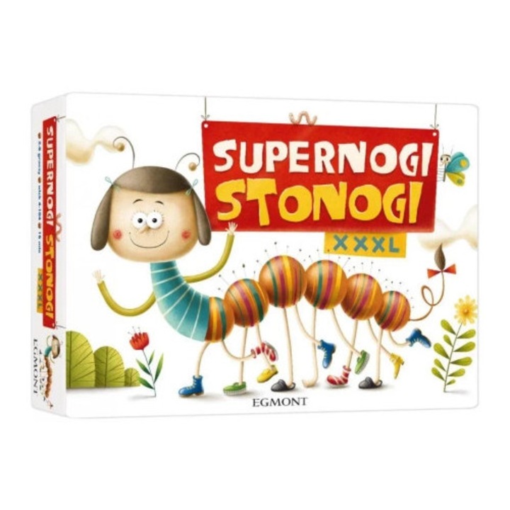 Társasjáték - Supernogi Stonogi XXXL, Egmont, szett nagy elemekkel és 4 kiegészítővel, többszínű
