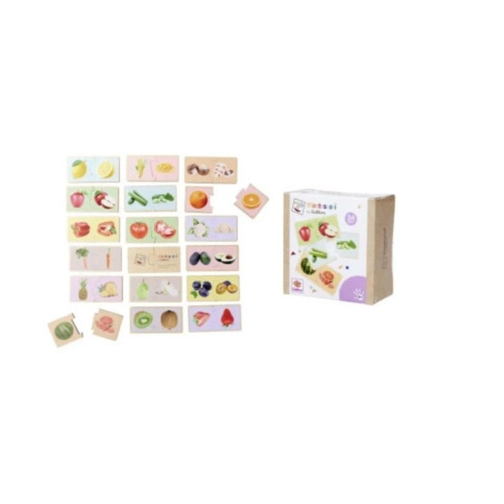 Eichhorn Montessori puzzle, 34 darab, gyümölcsök és zöldségek, 12x6cm