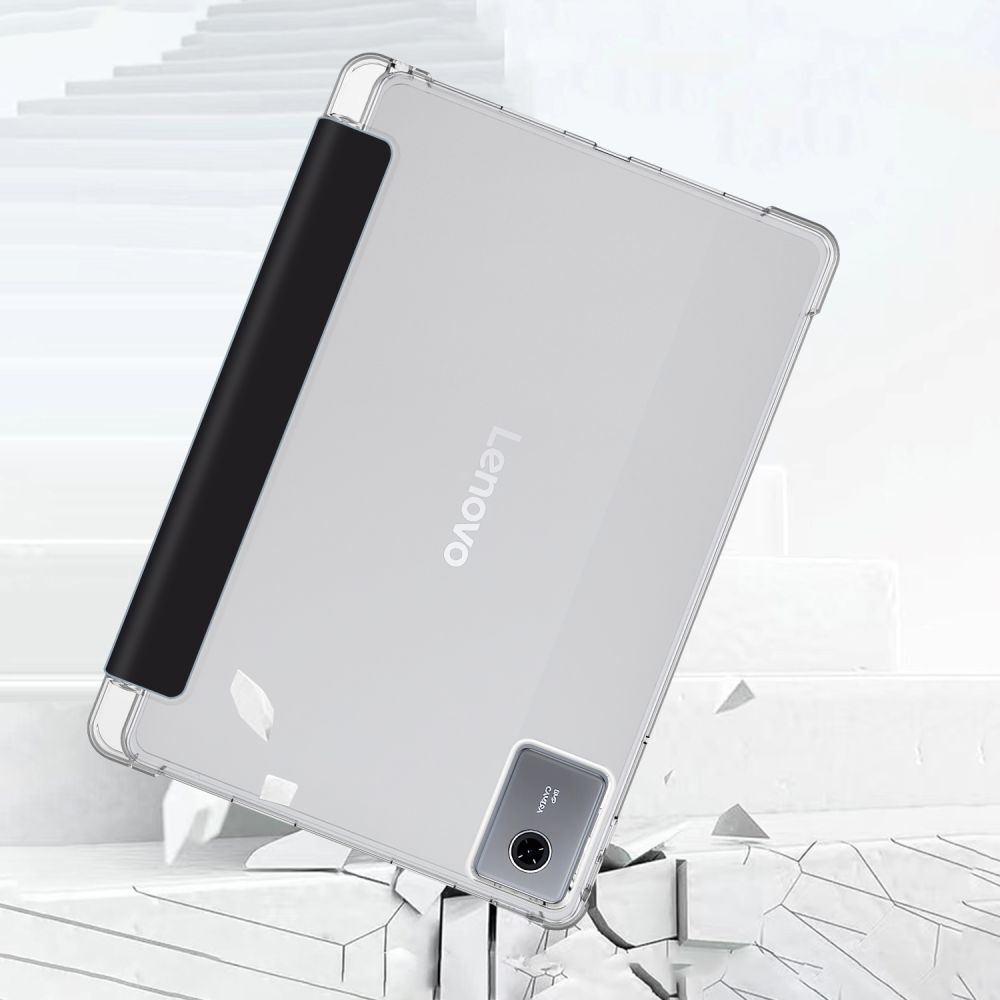 Huse tablet Graffistore pentru Lenovo Idea Tab 11 inch (TB-336) - husă smart neagră pentru tabletă, cu spate transparent, cu suport pentru stylus