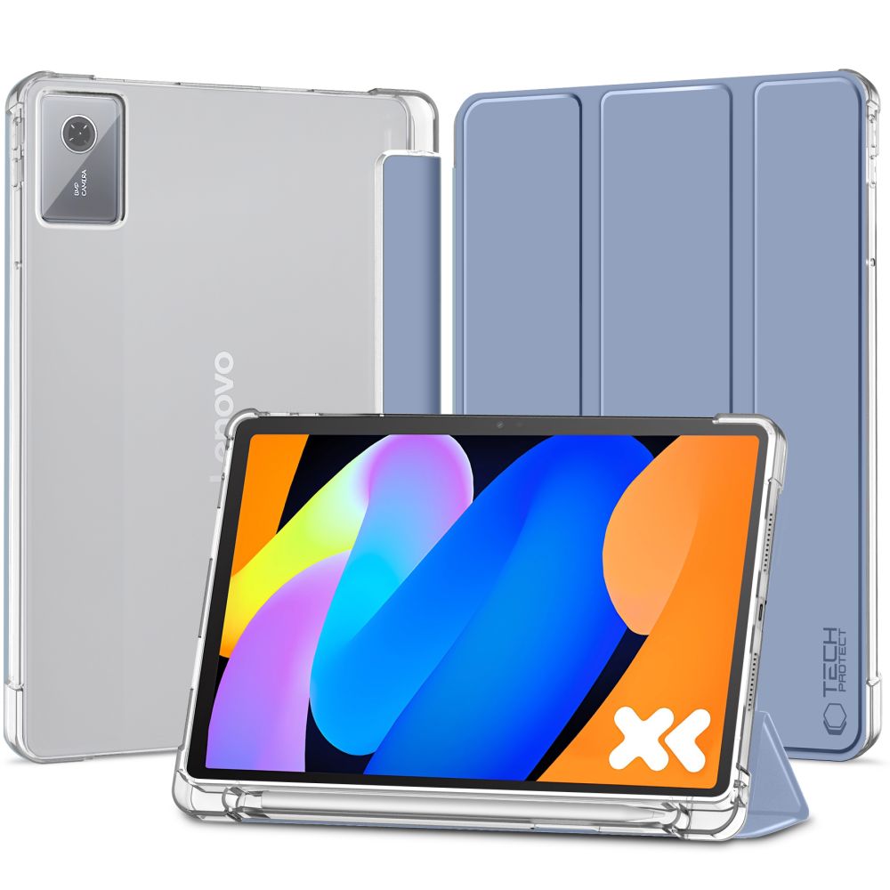 Huse tabletă Graffistore, pentru Lenovo Idea Tab 11 inch (TB-336) inteligentă albastră pentru tabletă, cu spate transparent, cu suport pentru stylus