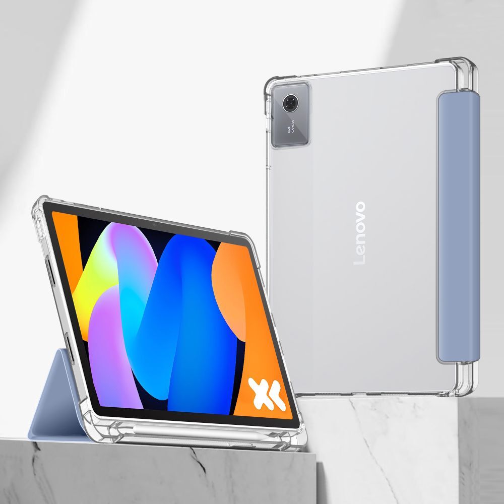 Huse tabletă Graffistore, pentru Lenovo Idea Tab 11 inch (TB-336) inteligentă albastră pentru tabletă, cu spate transparent, cu suport pentru stylus