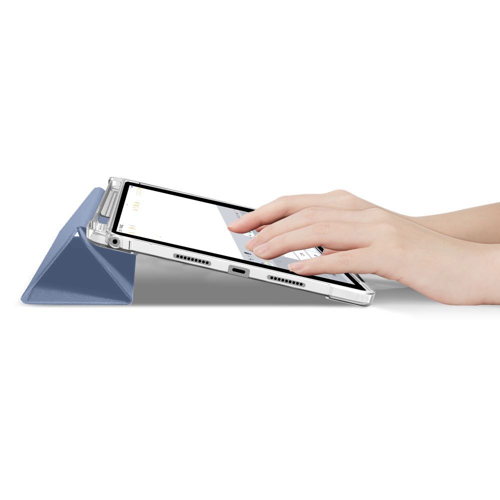 Huse tabletă Graffistore, pentru Lenovo Idea Tab 11 inch (TB-336) inteligentă albastră pentru tabletă, cu spate transparent, cu suport pentru stylus