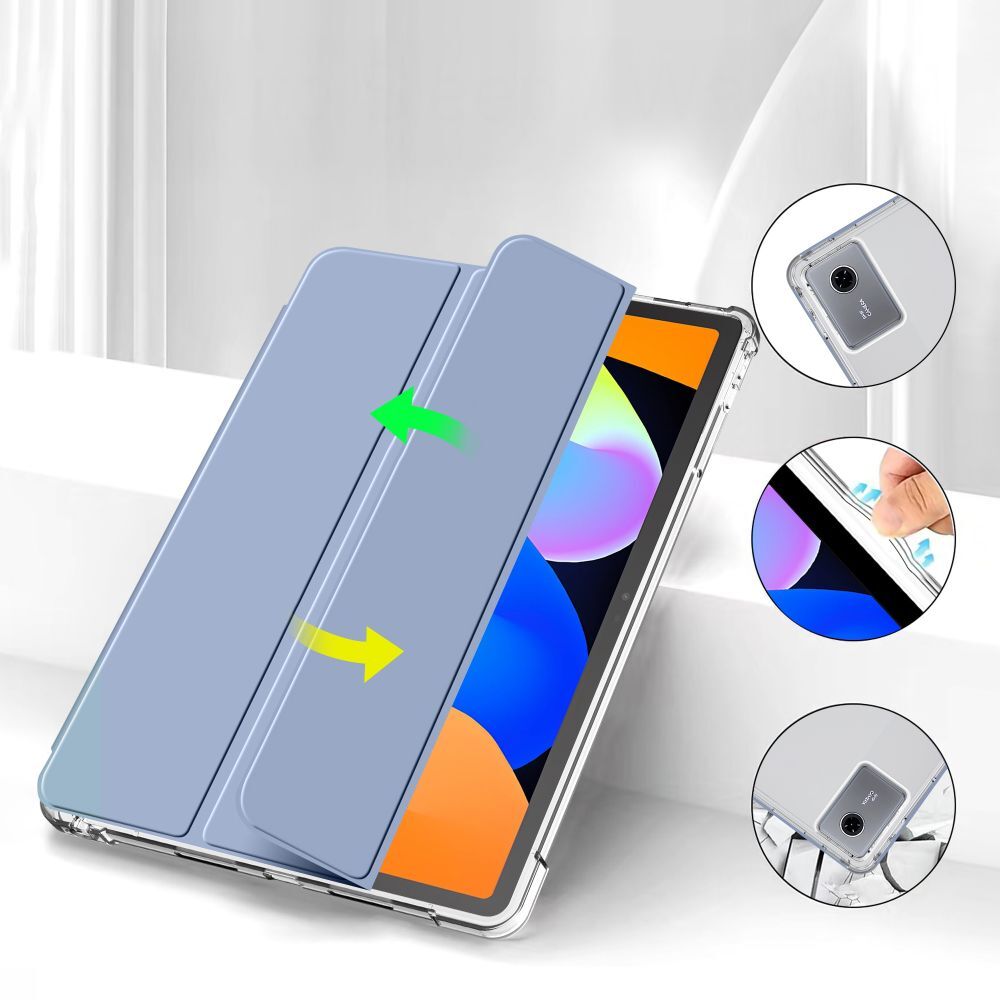 Huse tabletă Graffistore, pentru Lenovo Idea Tab 11 inch (TB-336) inteligentă albastră pentru tabletă, cu spate transparent, cu suport pentru stylus